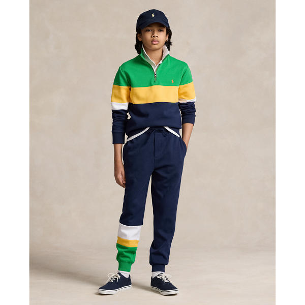 Polo Ralph Lauren Kids' Color-blocked Double-knit Jogger Pant In Newport Navy
