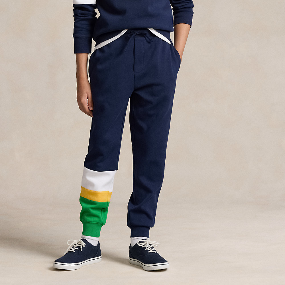 Polo Ralph Lauren Kids' Color-blocked Double-knit Jogger Pant In Newport Navy