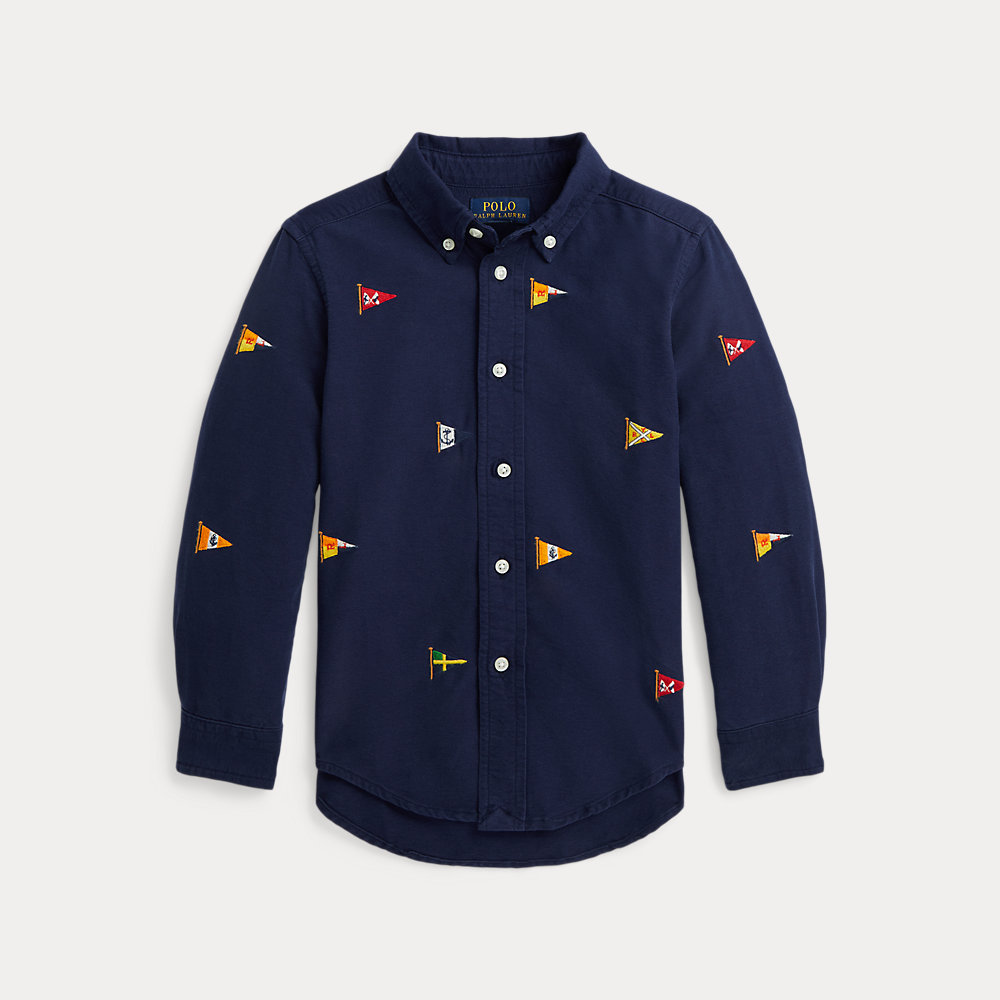 Shop Ralph Lauren Nautical-flag Cotton Oxford Shirt In Multi