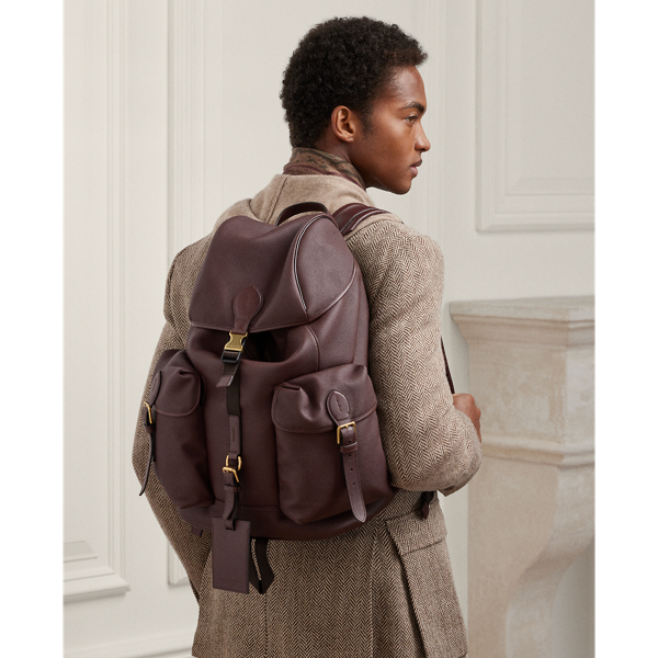 Sac à dos en vachette chagrin - Purple Label - Modalova