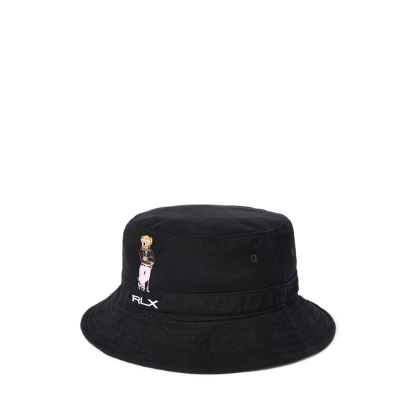 Shop Rlx Golf Polo Bear Cotton Bucket Hat In Black