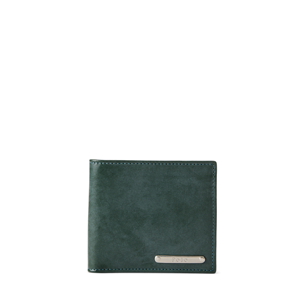 Polo Ralph Lauren Wimbledon Leather Billfold Wallet In Green