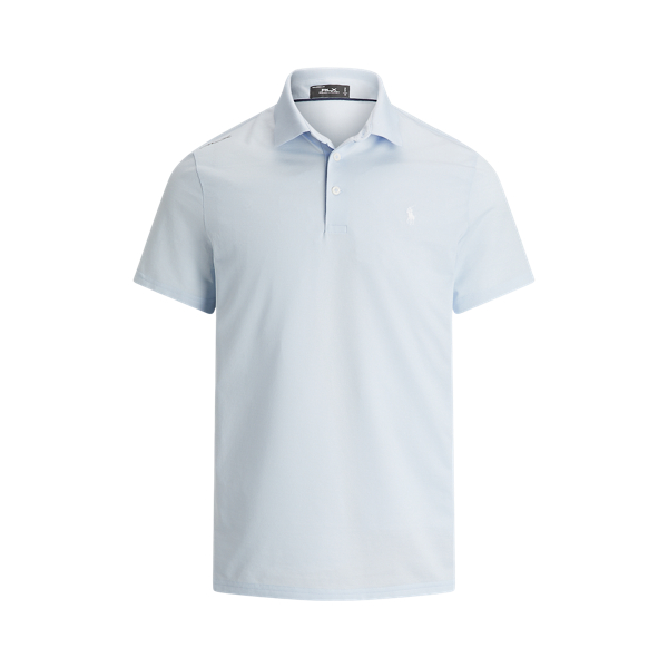 Shop Rlx Golf Tailored Fit Performance Mesh Polo Shirt In Blue