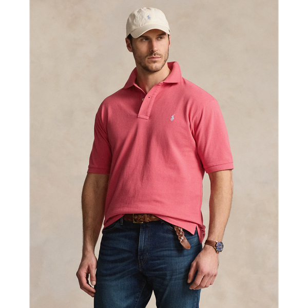 Shop Polo Ralph Lauren The Iconic Mesh Polo Shirt In Pale Red