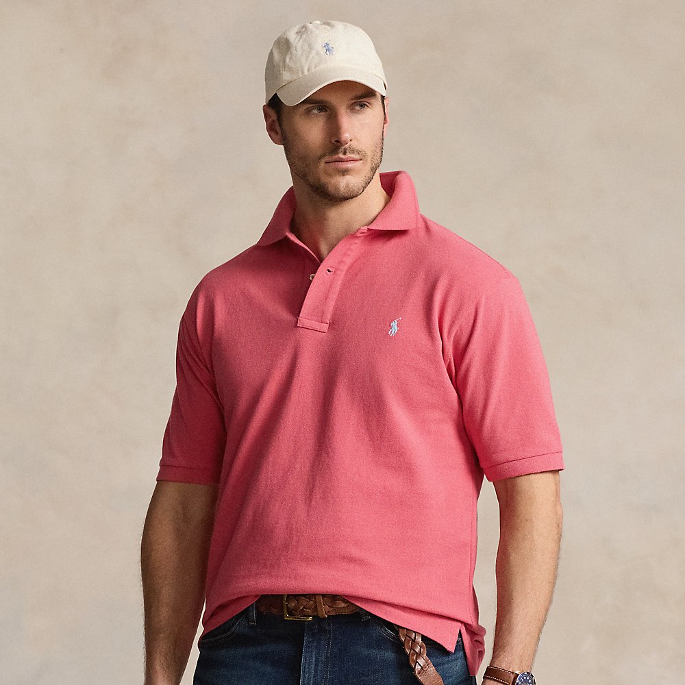 Shop Polo Ralph Lauren The Iconic Mesh Polo Shirt In Pale Red