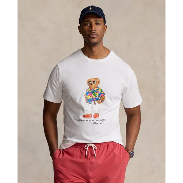 Polo Ralph Lauren Polo Bear Jersey T-shirt In White Beach Club Bear