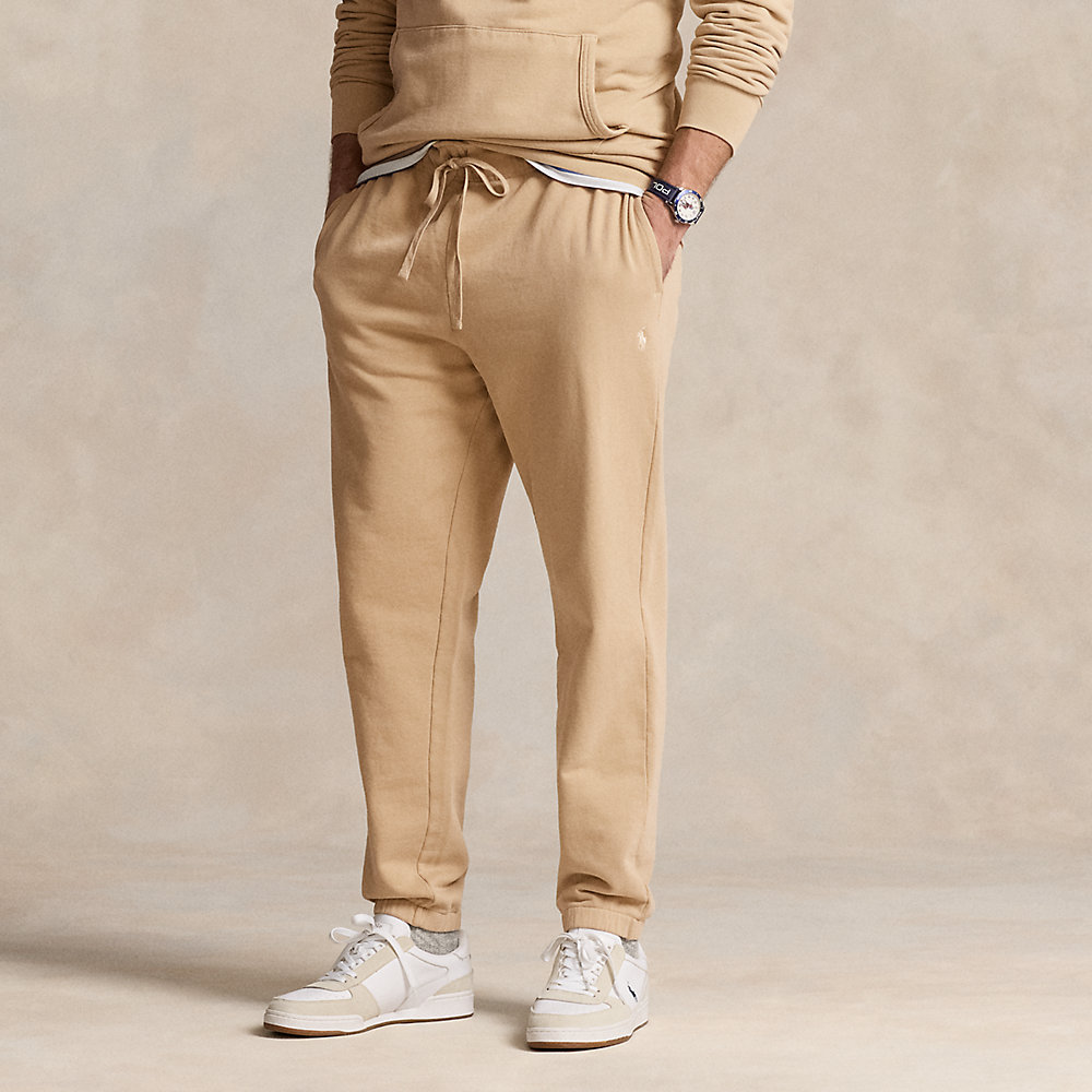 Polo Ralph Lauren Loopback Terry Sweatpant Man Pants Camel Size Xl Cotton In Coastal Beige