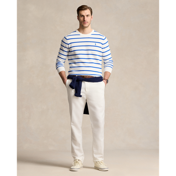 Polo Ralph Lauren Straight Fit Linen-cotton Pant In Deckwash White