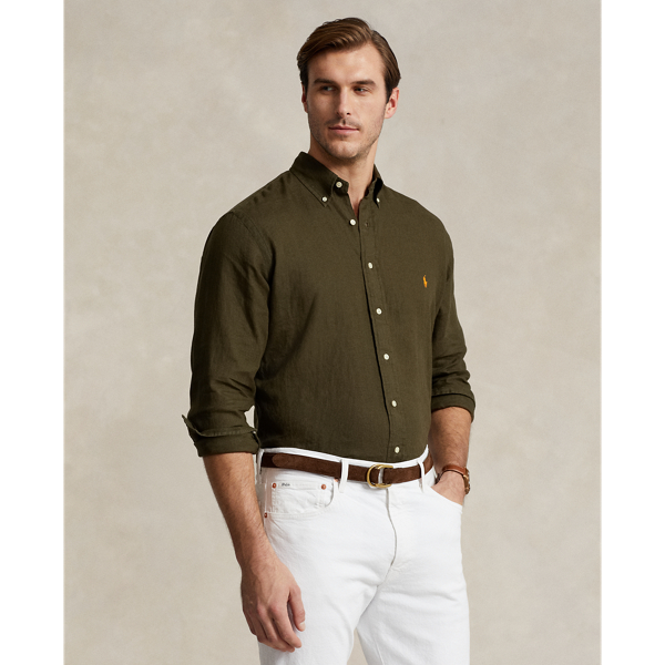 Polo Ralph Lauren Lightweight Linen Shirt In Armadillo