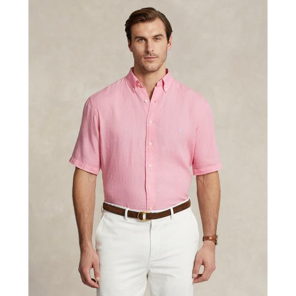 Polo Ralph Lauren Lightweight Linen Shirt In Florida Pink