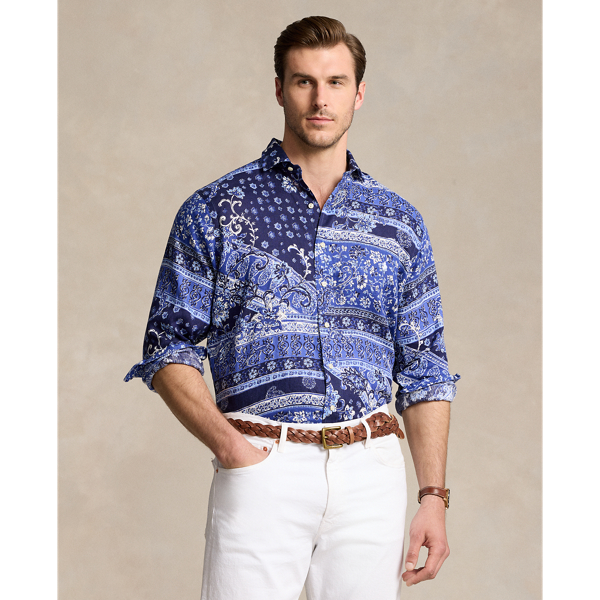 Shop Polo Ralph Lauren Patchwork-print Linen Shirt In Cl Provencal Medallion