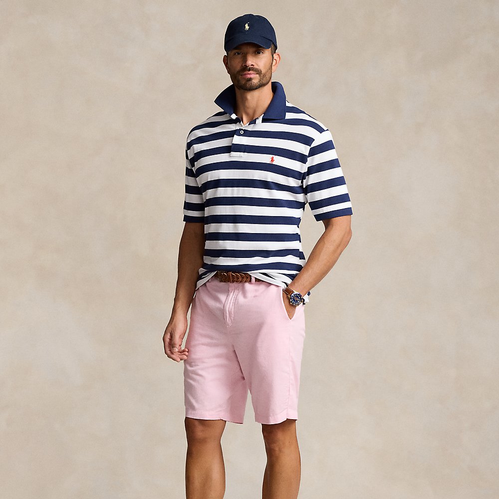 Shop Polo Ralph Lauren Classic Fit Linen-cotton Short In Carmel Pink