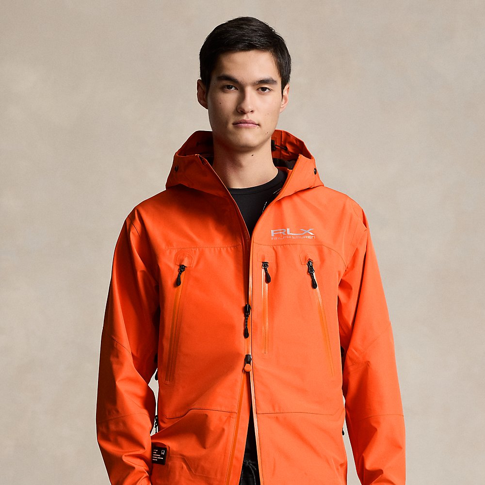 Ralph Lauren Water-repellent Hooded Jacket In Orange Flame
