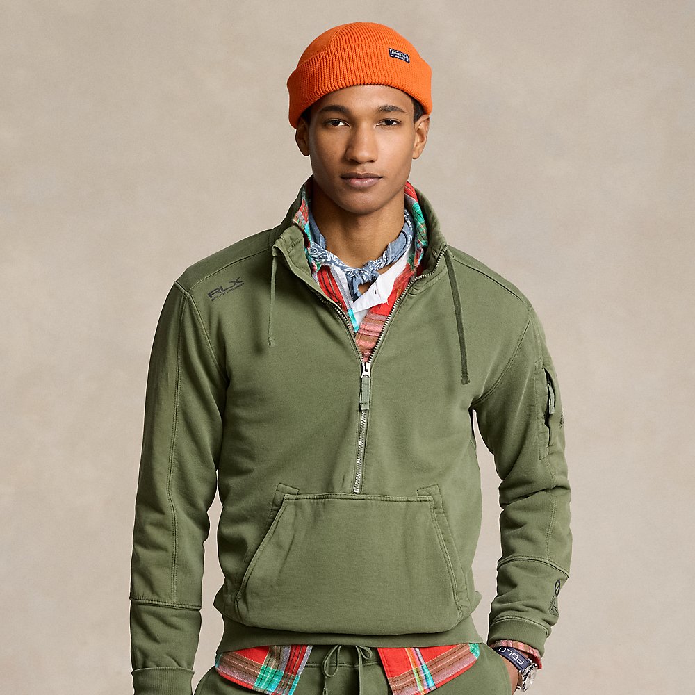 Shop Ralph Lauren Terry-back Fleece Sweatshirt In Garden Trail