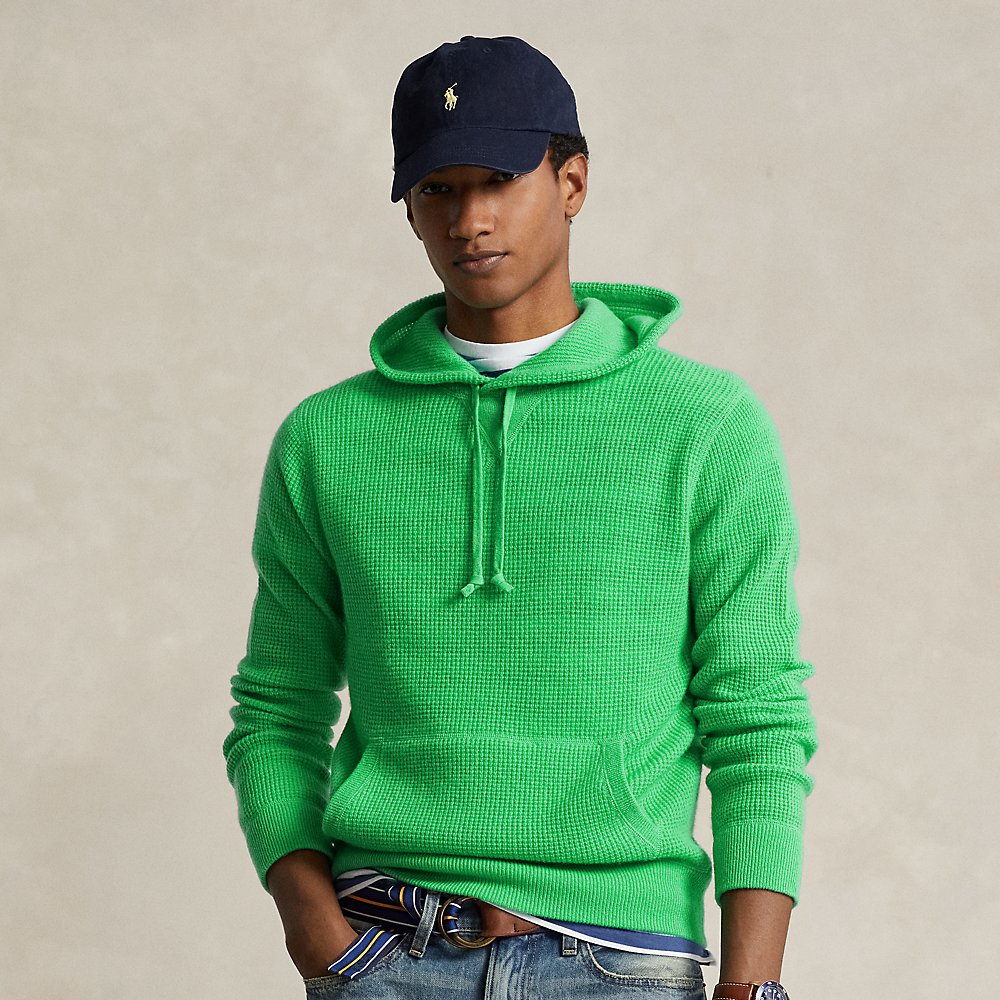 Ralph Lauren Washable Cashmere Hooded Sweater In Classic Kelly