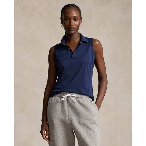 Polo Ralph Lauren Classic Fit Sleeveless Tour Polo Shirt In Refined Navy