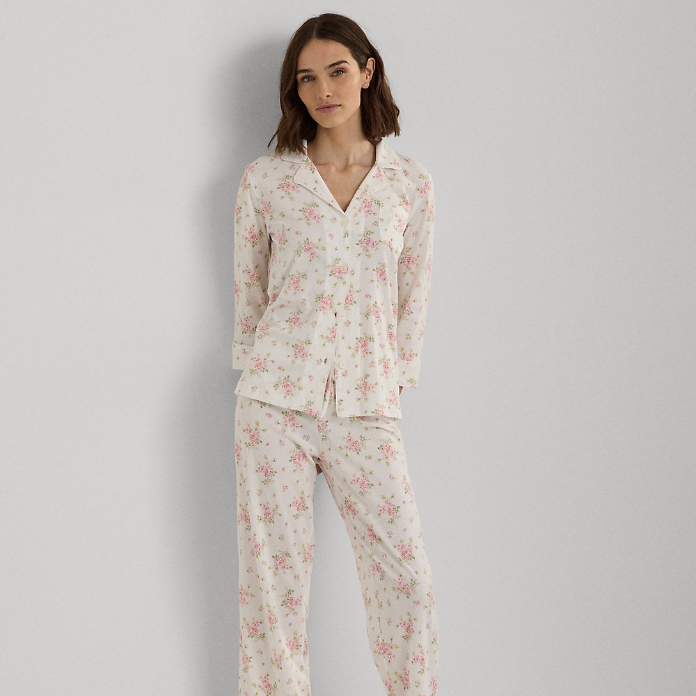 Lauren Petite Floral Cotton-blend Jersey Sleep Set In Floral Print