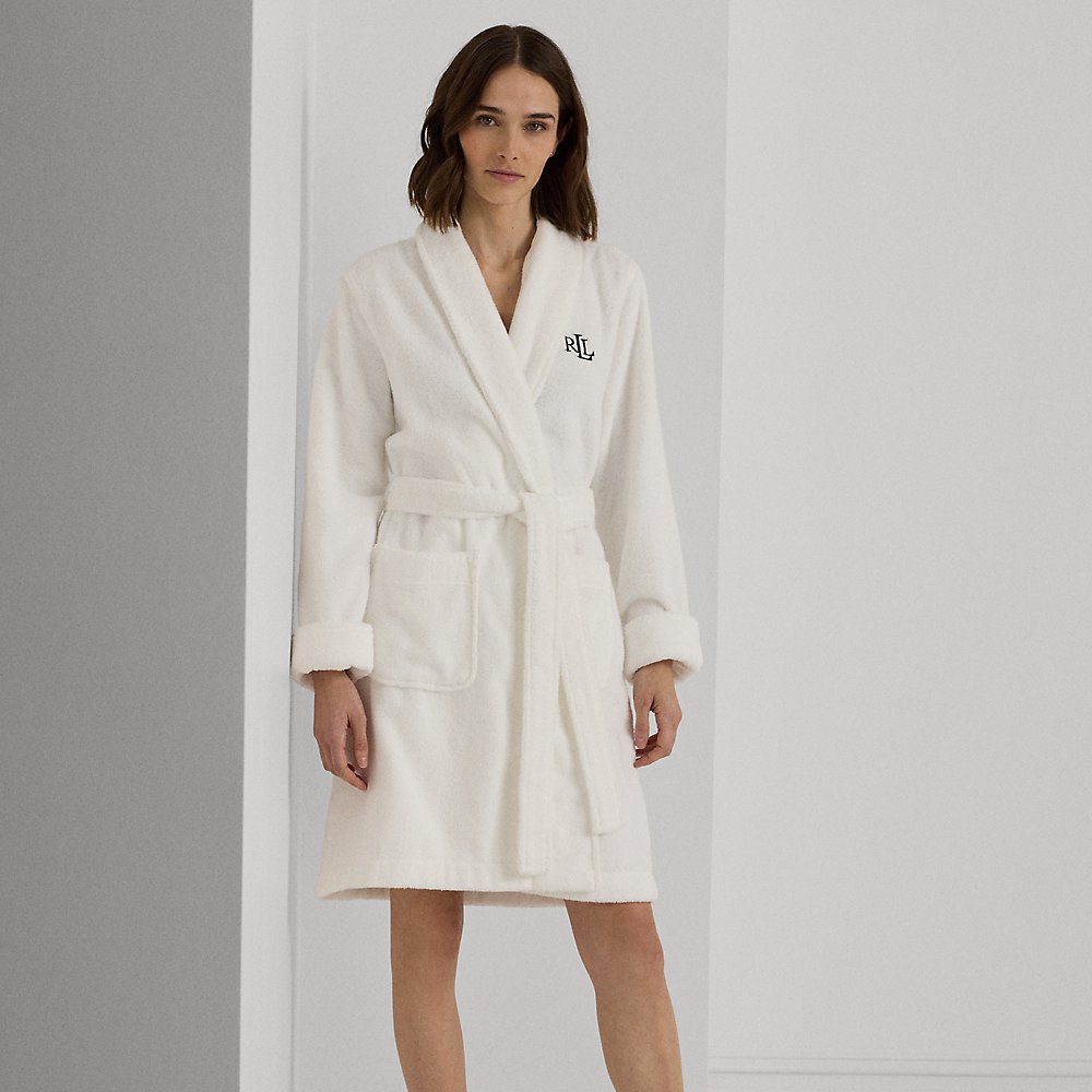 Lauren Ralph Lauren Cotton Terry Shawl-collar Robe In White