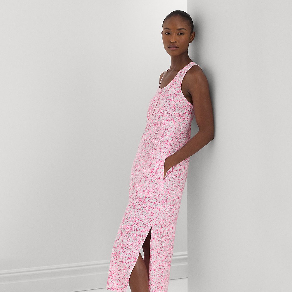 Lauren Ralph Lauren Floral Jersey Sleeveless Nightgown In Pink Floral