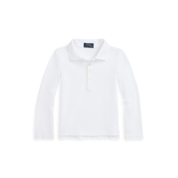 Polo Ralph Lauren Mesh Uniform Long-sleeve Polo Shirt In White