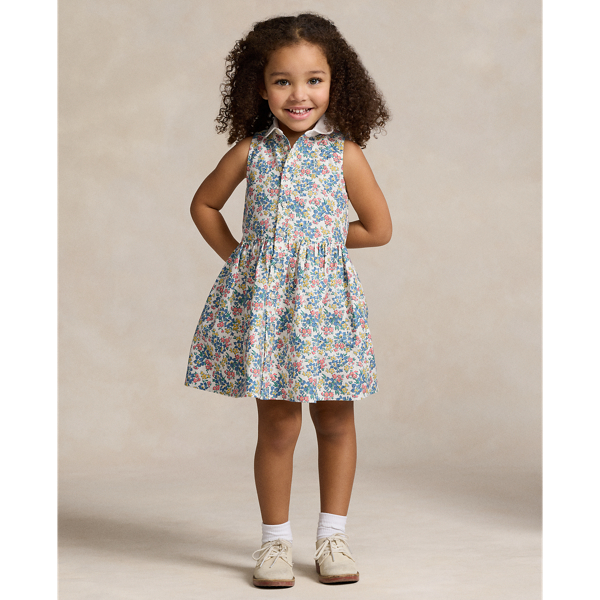 Polo Ralph Lauren Kids' Floral Cotton Oxford Shirtdress In Charlyn Floral