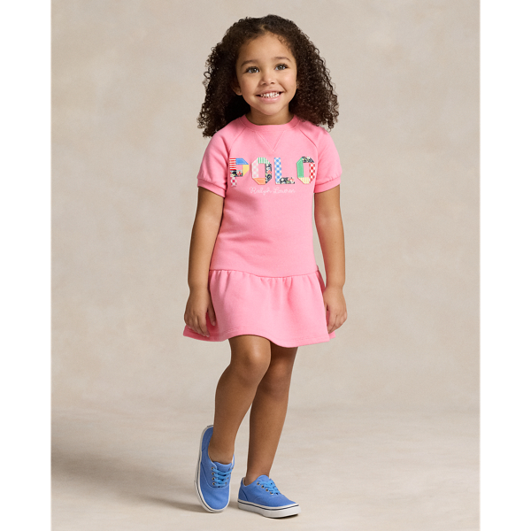 Polo Ralph Lauren Kids' Toddler And Little Girls Mixed-logo Terry Dress In Florida Pink