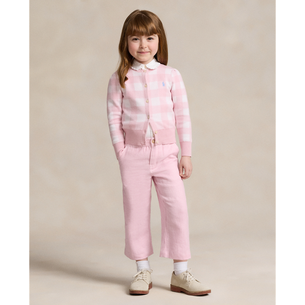 Polo Ralph Lauren Kids' Wide-leg Linen Pant In Garden Pink