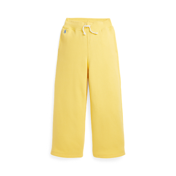 Shop Ralph Lauren Terry Wide-leg Tracksuit Bottom In Yellow