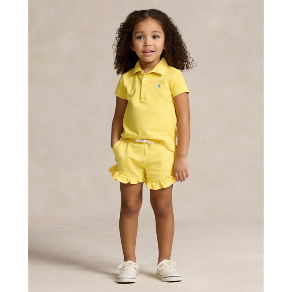 Polo Ralph Lauren Kids' Ruffled Stretch Mesh Short In Oasis Yellow