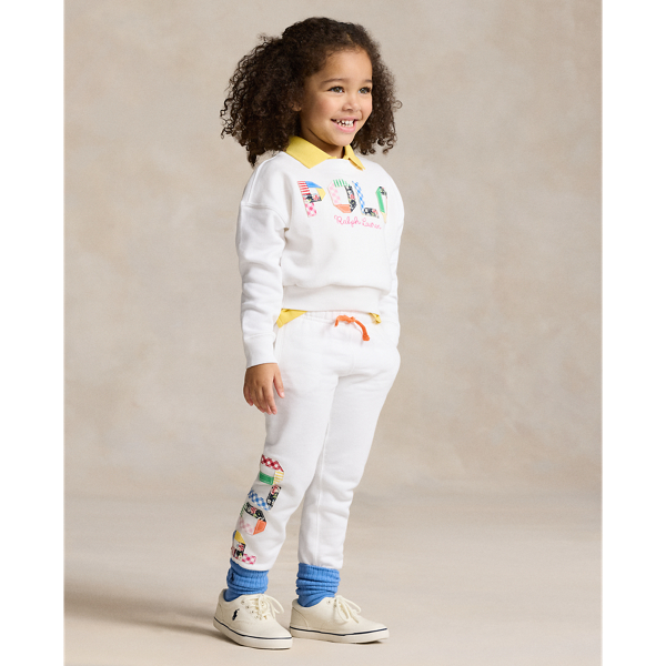 Polo Ralph Lauren Kids' Mixed-logo Terry Jogger Pant In White