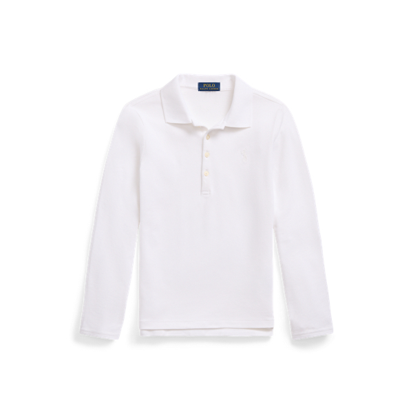 Polo Ralph Lauren Mesh Uniform Long-sleeve Polo Shirt In White