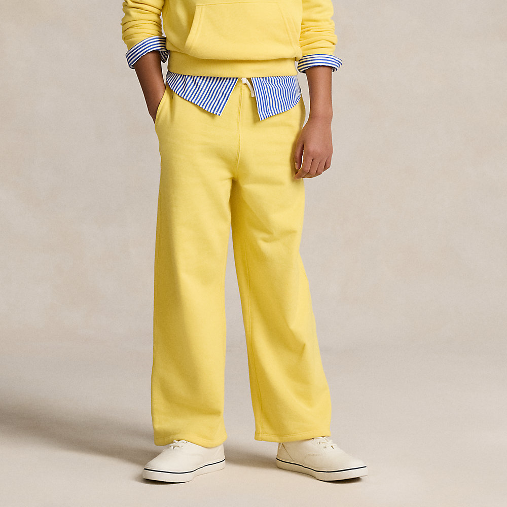 Polo Ralph Lauren Terry Wide-leg Sweatpant In Oasis Yellow W/ Dusty Blu