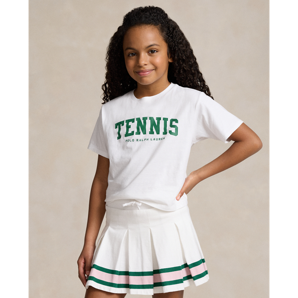 Polo Ralph Lauren Kids' Tennis Cotton Jersey Boxy Tee In White