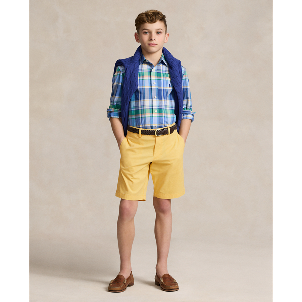 Polo Ralph Lauren Kids' Straight Fit Flex Abrasion Twill Short In Corn Yellow