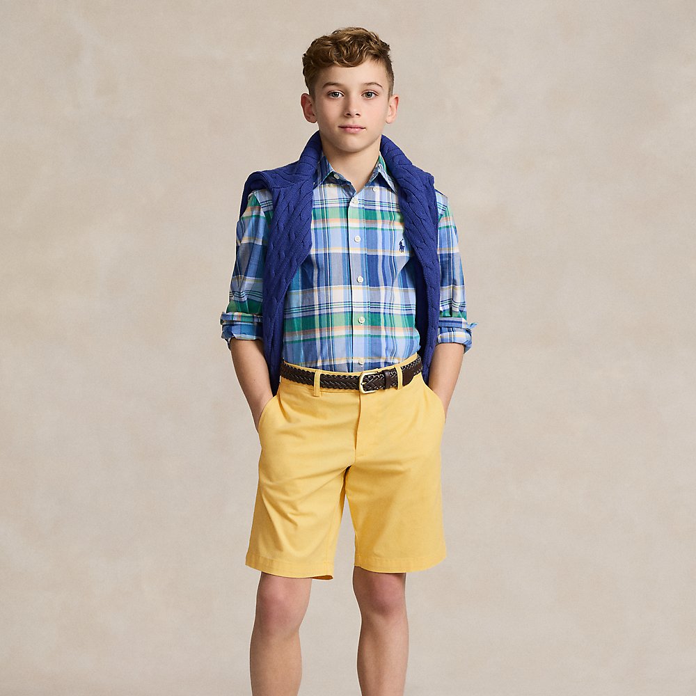 Polo Ralph Lauren Kids' Straight Fit Flex Abrasion Twill Short In Corn Yellow
