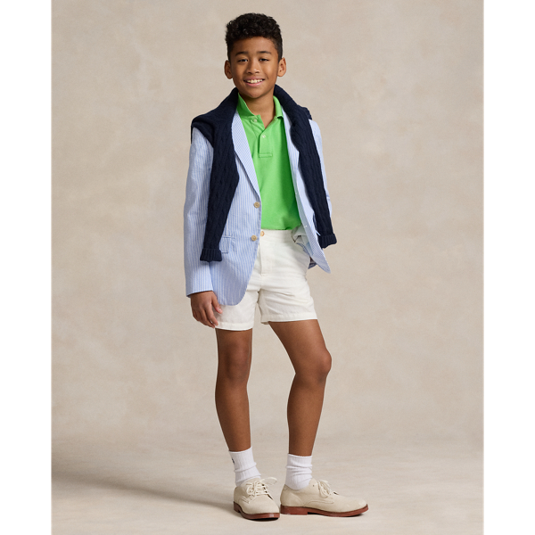 Polo Ralph Lauren Kids' Polo Prepster Linen-cotton Short In Deckwash White