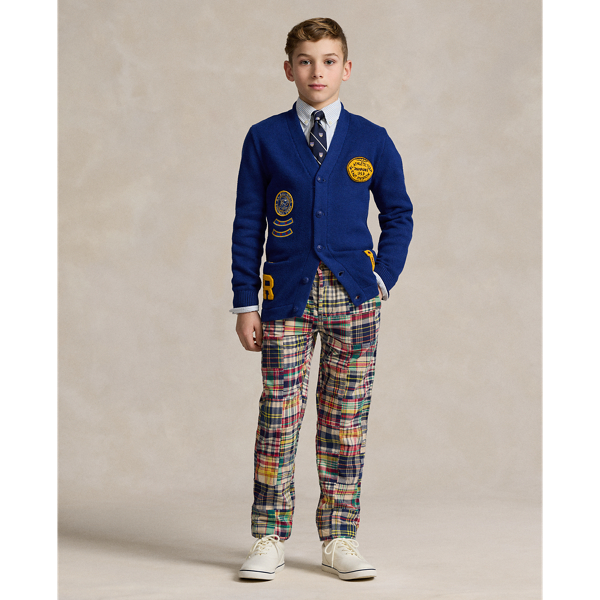 Shop Ralph Lauren Polo Prepster Patchwork Madras Trouser In Multi