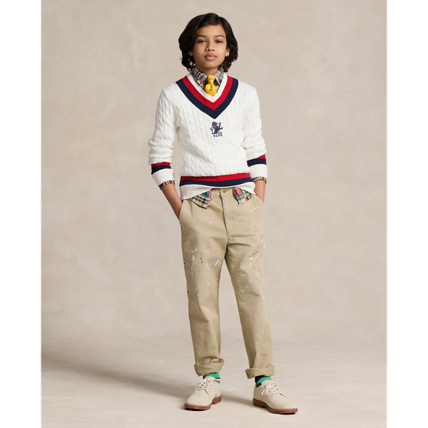 Polo Ralph Lauren Kids' Salinger Straight Fit Painted Chino Pant In Perronet