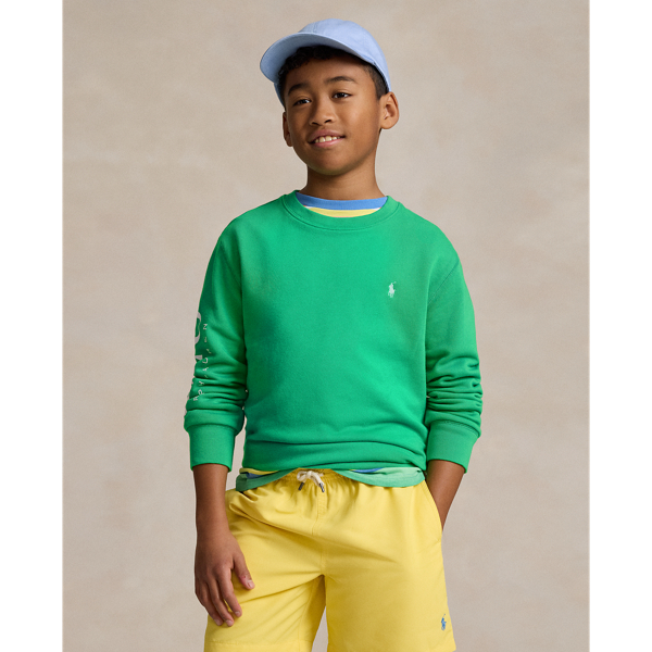 Polo Ralph Lauren Kids' Logo Cotton-blend Jersey Sweatshirt In Tiller Green