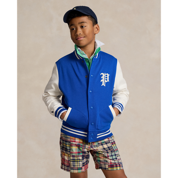 Polo Ralph Lauren Kids' Fleece Baseball Jacket In Heritage Blue