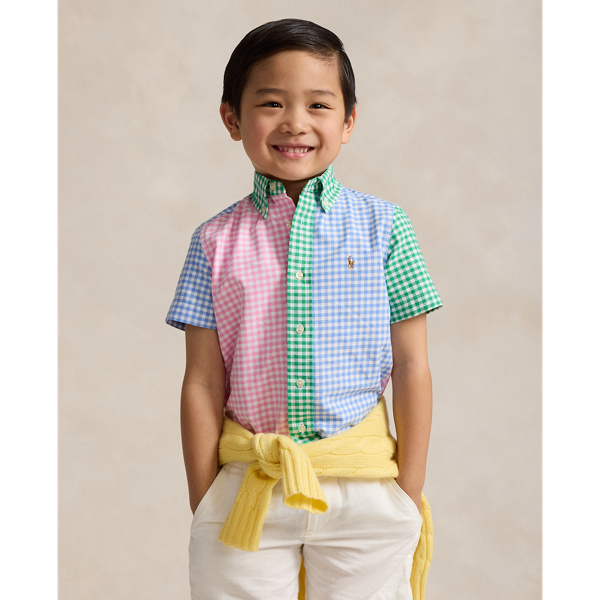 Shop Ralph Lauren Gingham Oxford Short-sleeve Fun Shirt In Multi