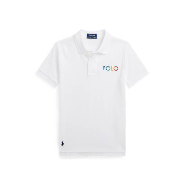 Shop Ralph Lauren Ombre-logo Cotton Mesh Polo Shirt In White