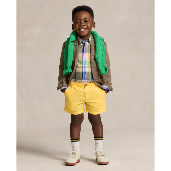 Polo Ralph Lauren Kids' Polo Prepster Linen-cotton Short In Oasis Yellow