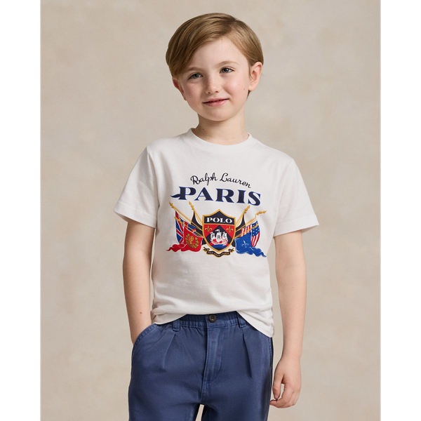 Shop Polo Ralph Lauren Cotton Jersey Graphic Tee In Classic Oxford White