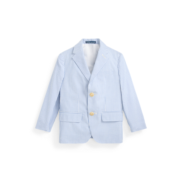 Polo Ralph Lauren Boy's Seersucker Tailored Sport Coat In Blue/white