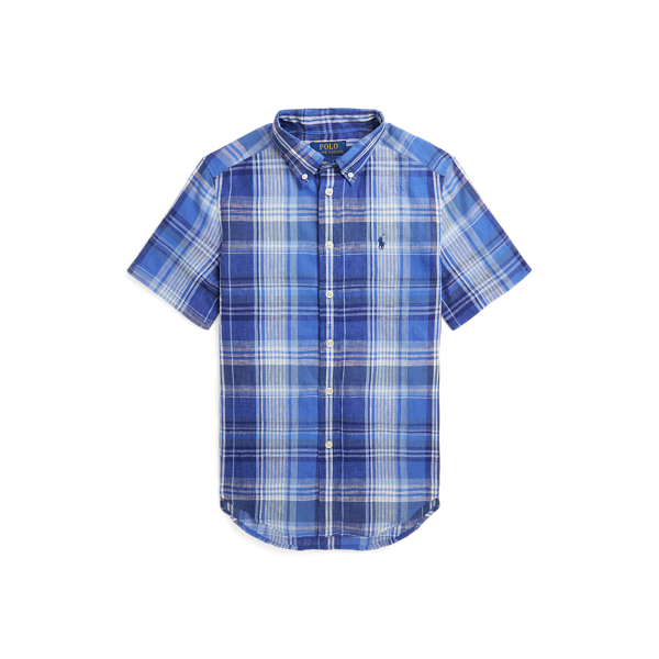 Shop Ralph Lauren Plaid Linen Short-sleeve Shirt In Multi