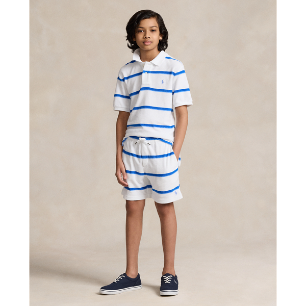 Polo Ralph Lauren Kids' Striped Terry Drawstring Short In Ombre Painted Stripes