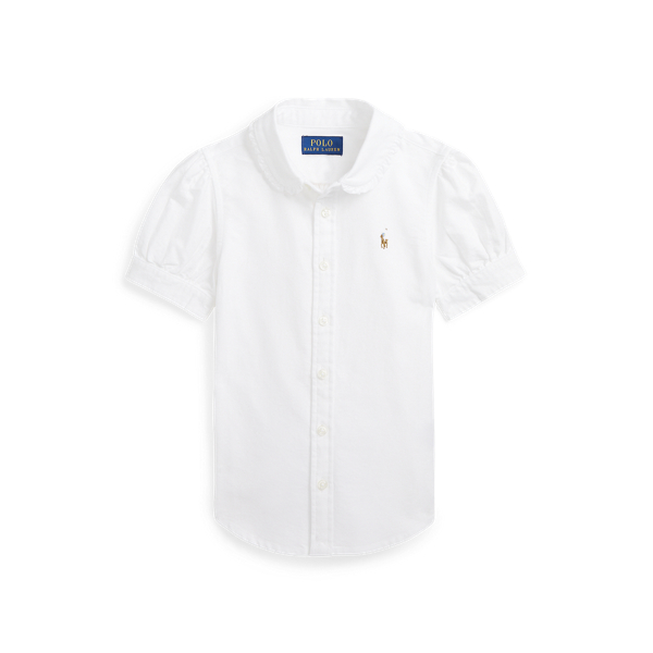 Shop Ralph Lauren Cotton Oxford Short-sleeve Shirt In White