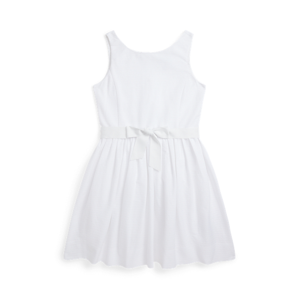 Shop Ralph Lauren Ottoman-ribbed Cotton Dress In White