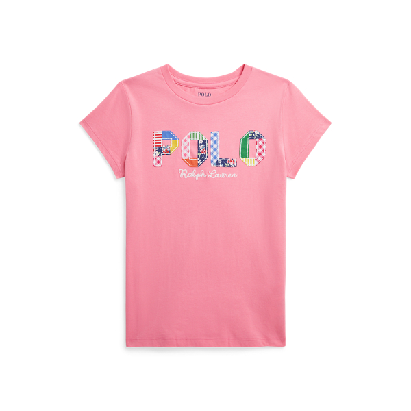 Shop Ralph Lauren Mixed-logo Cotton Jersey Tee In Pink
